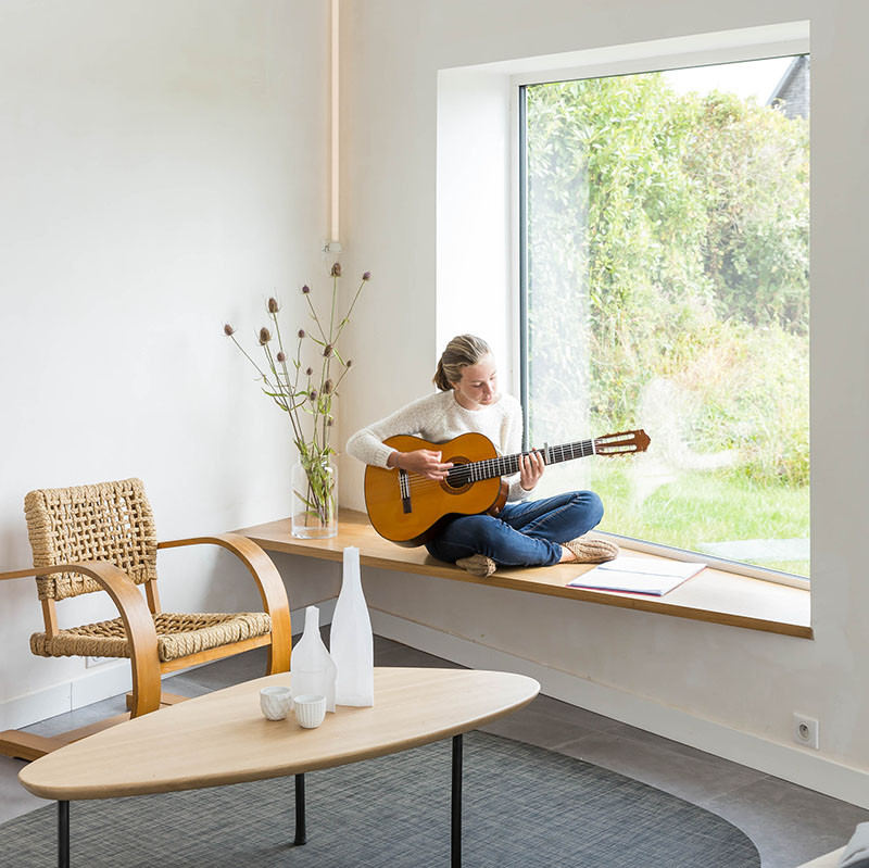 Design Detail - The addition of a single piece of wood creates a cozy window seat