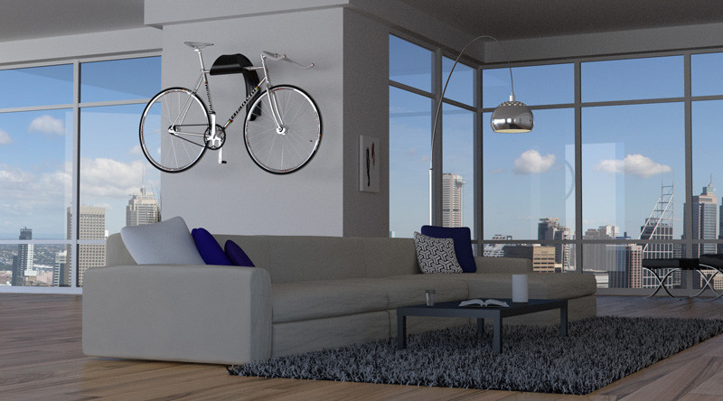 This sculptural bike wall mount is designed to showcase your ride like a work of art