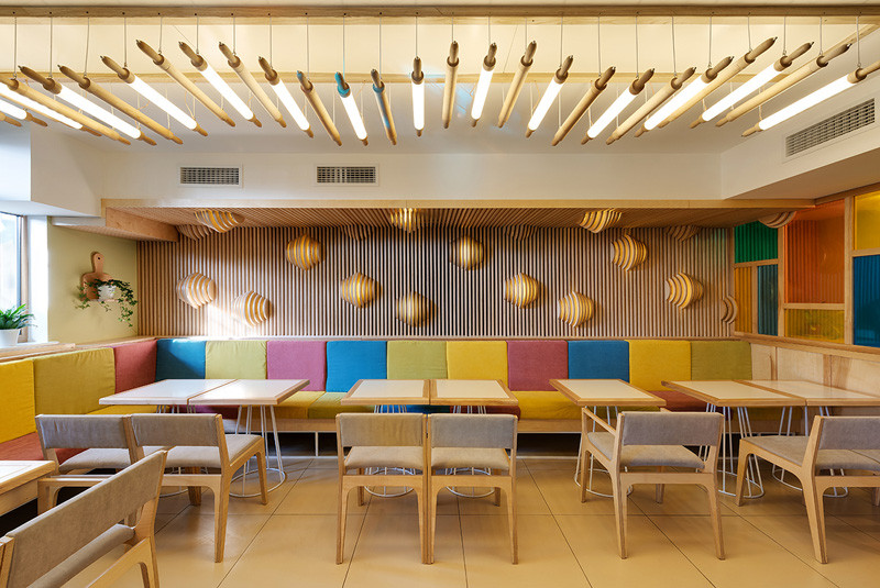 COFFEE &, a small cafe-bakery in Kiev, Ukraine, designed by YUDIN Design