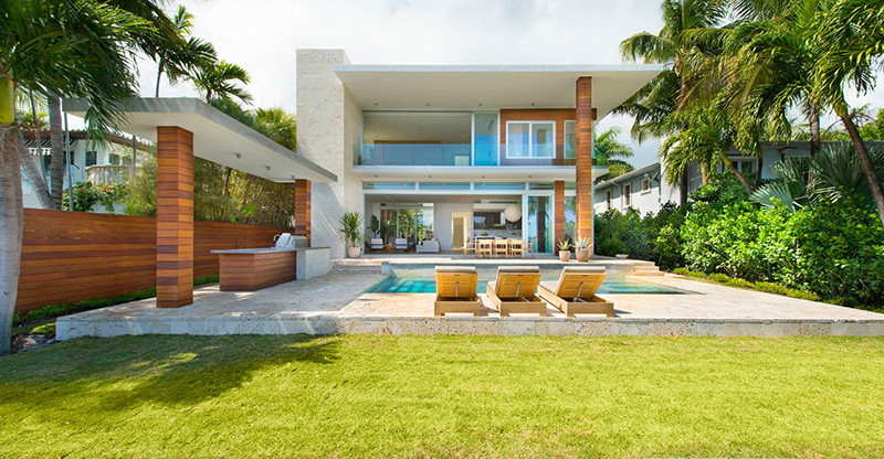A contemporary home on DiLido Island in Miami Beach, designed by Max Strang and built by Luis Bosch