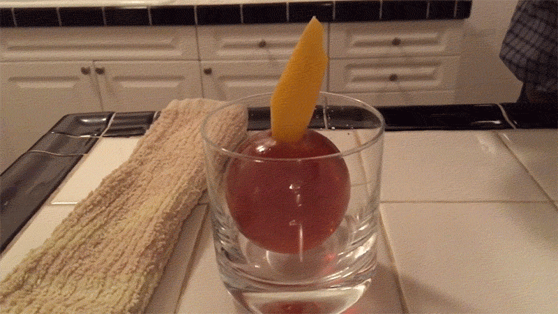 Watch how this Ice Ball Cocktail was made