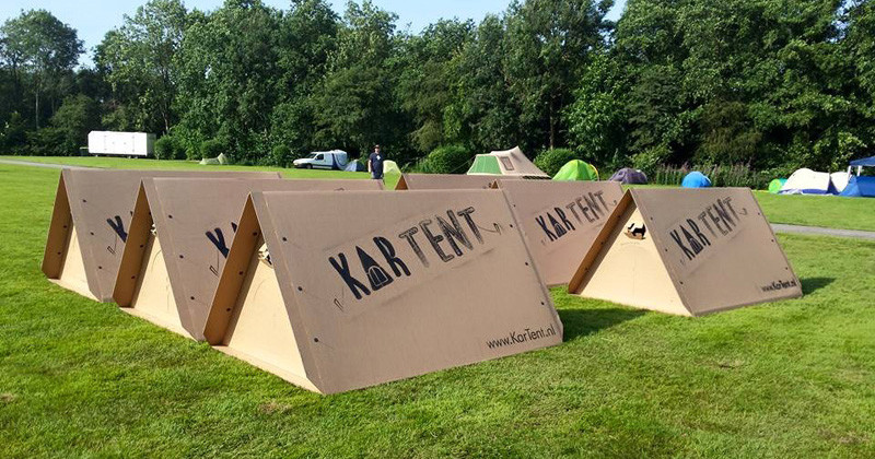 KarTent, a cardboard tent for festivals.