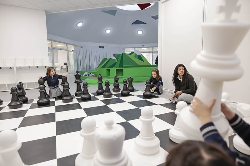 This Spanish kindergarten is filled with mountains, caves and chess