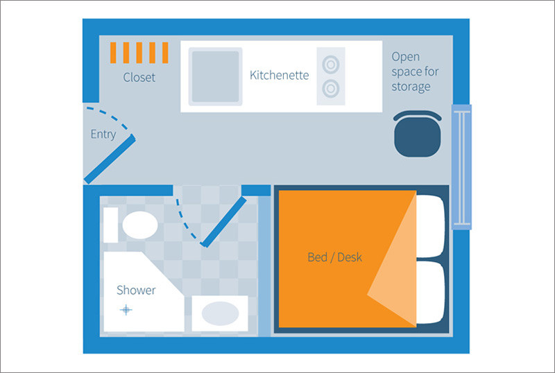 This mini-suite is a prototype for student housing