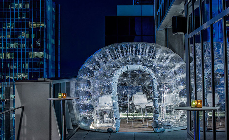 You can have a cocktail inside this bubble at the Bar 54, the highest rooftop hotel bar in New York City