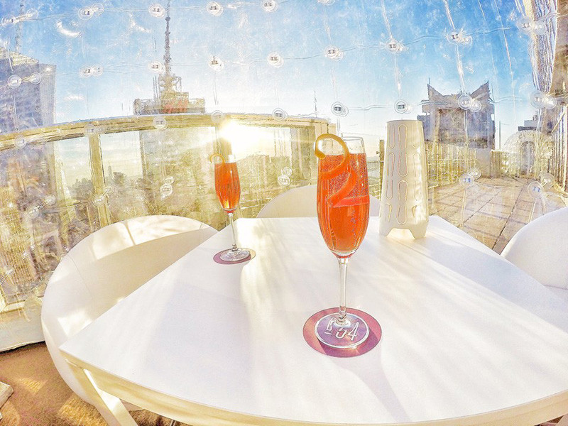 You can have a cocktail inside this bubble at the Bar 54, the highest rooftop hotel bar in New York City