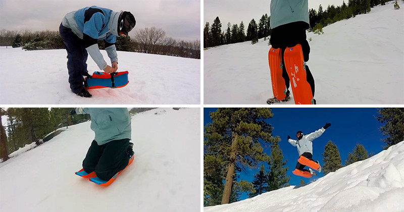 Sled Legs, wearable snow sleds