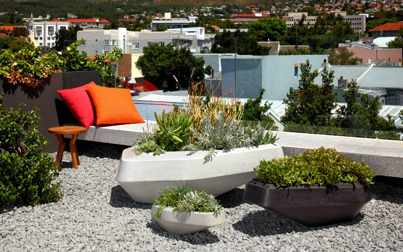 The design of these planters was inspired by jutting granite boulders found along the Cape Town coast in South Africa