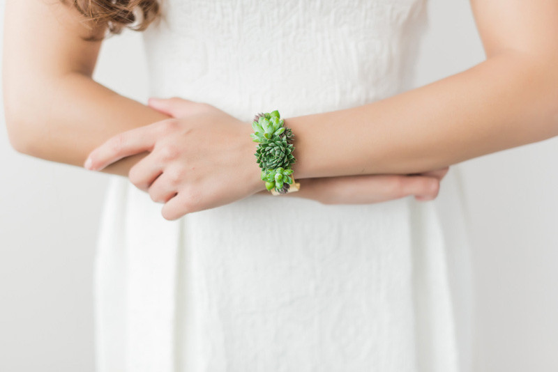 These jewelery pieces are made with real living succulents
