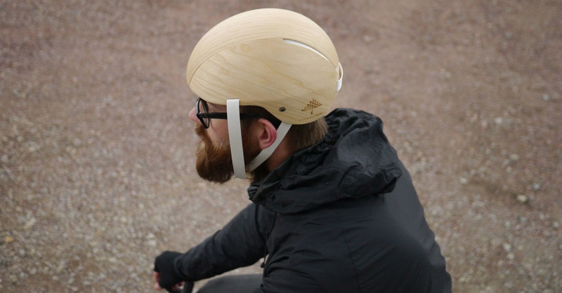 Jesper Jonsson and Rasmus Malbert have designed a bike helmet made with wood