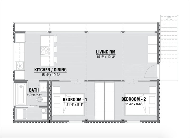 A Canadian company called HonoMobo, have designed a new collection of living units made from shipping containers that can fit on top of a garage.