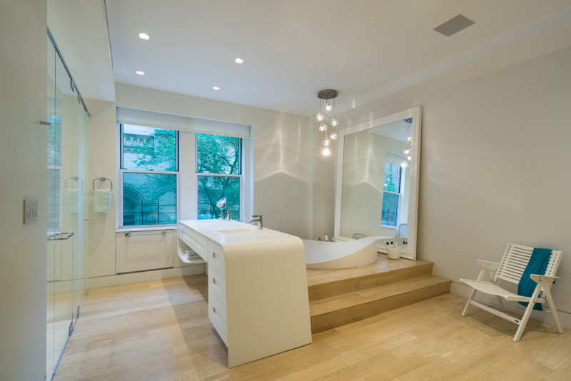 This bathroom was designed as part of a renovation at 67 Park Avenue by Chelsea Atelier Architect.