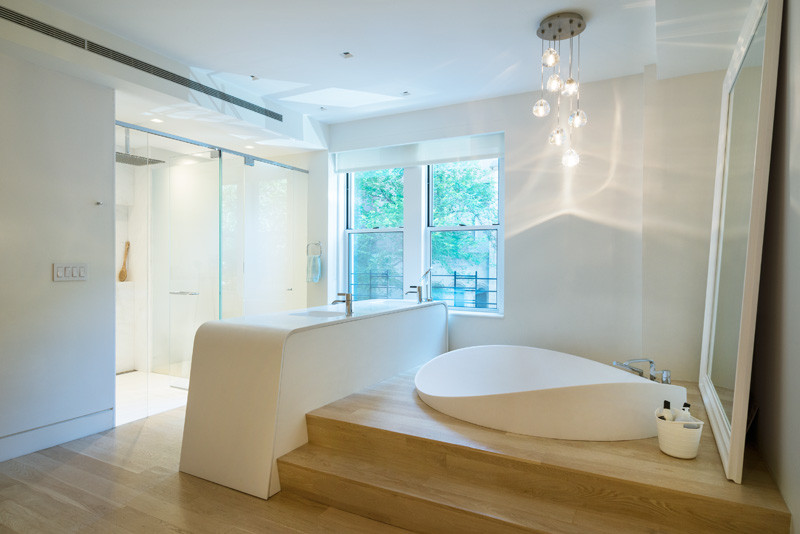 This bathroom was designed as part of a renovation at 67 Park Avenue by Chelsea Atelier Architect.
