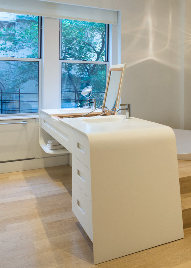 This bathroom was designed as part of a renovation at 67 Park Avenue by Chelsea Atelier Architect.