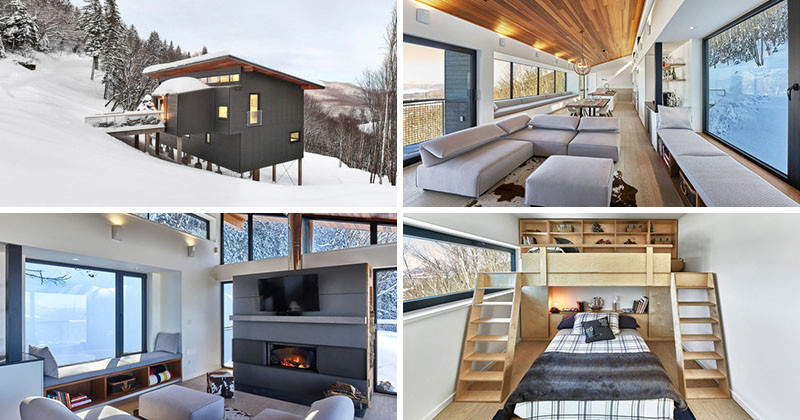 Laurentian Ski Chalet in Lac Archambault, Quebec, designed by robitaille.curtis