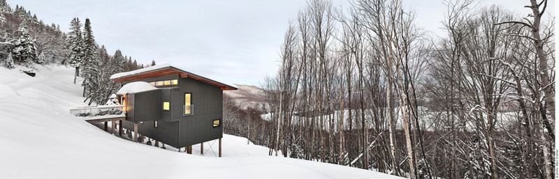 Laurentian Ski Chalet in Lac Archambault, Quebec, designed by robitaille.curtis