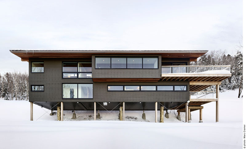 Laurentian Ski Chalet in Lac Archambault, Quebec, designed by robitaille.curtis