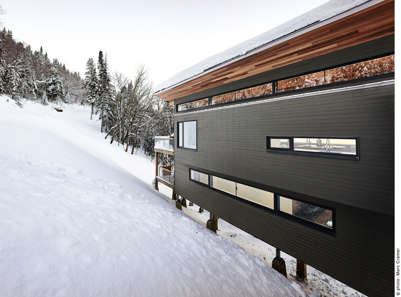 Laurentian Ski Chalet in Lac Archambault, Quebec, designed by robitaille.curtis