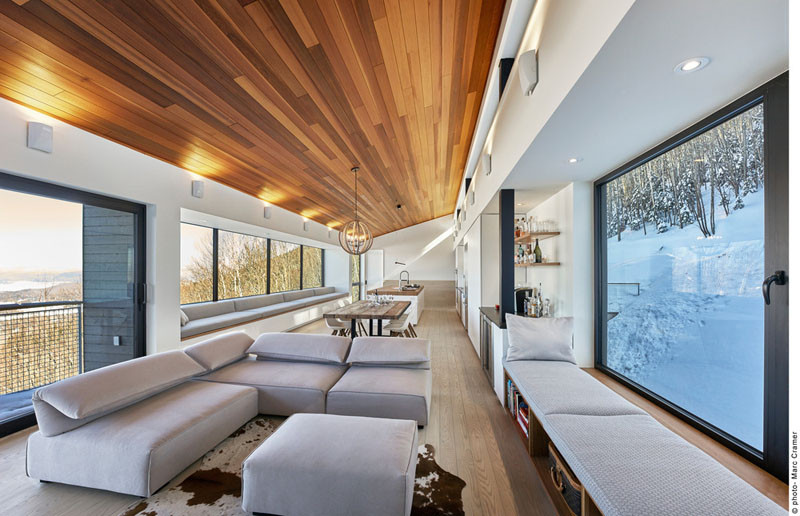 Laurentian Ski Chalet in Lac Archambault, Quebec, designed by robitaille.curtis