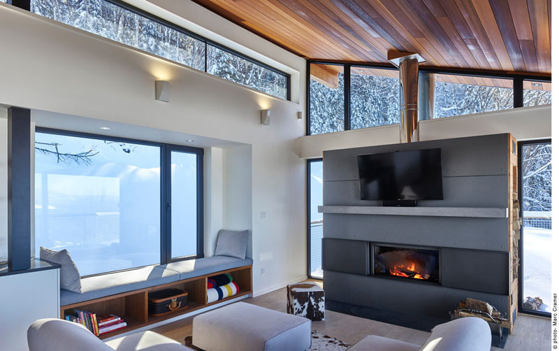 Laurentian Ski Chalet in Lac Archambault, Quebec, designed by robitaille.curtis