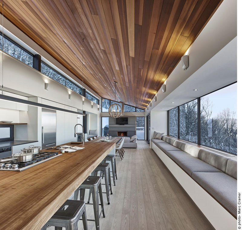 Laurentian Ski Chalet in Lac Archambault, Quebec, designed by robitaille.curtis
