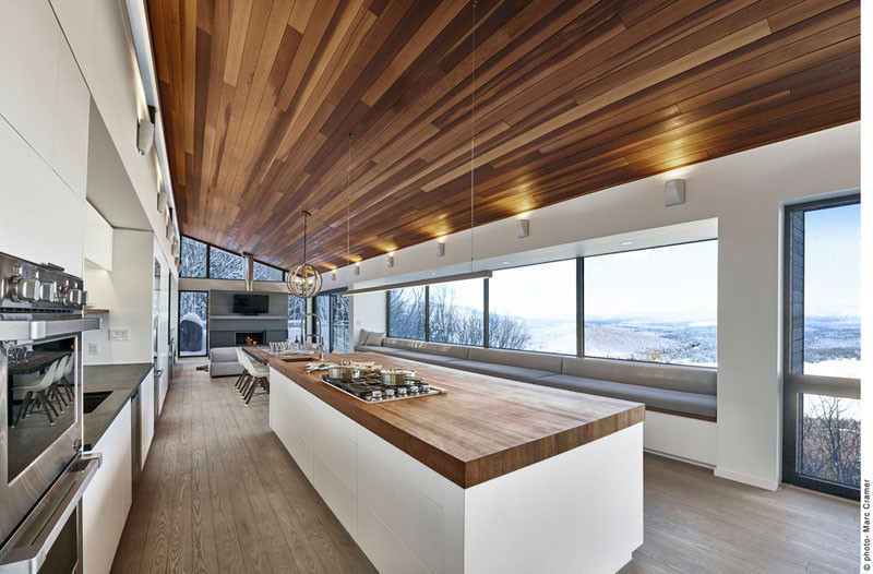 Laurentian Ski Chalet in Lac Archambault, Quebec, designed by robitaille.curtis