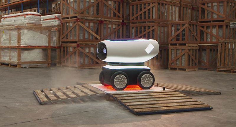 DRU, Domino's pizza delivery robot.