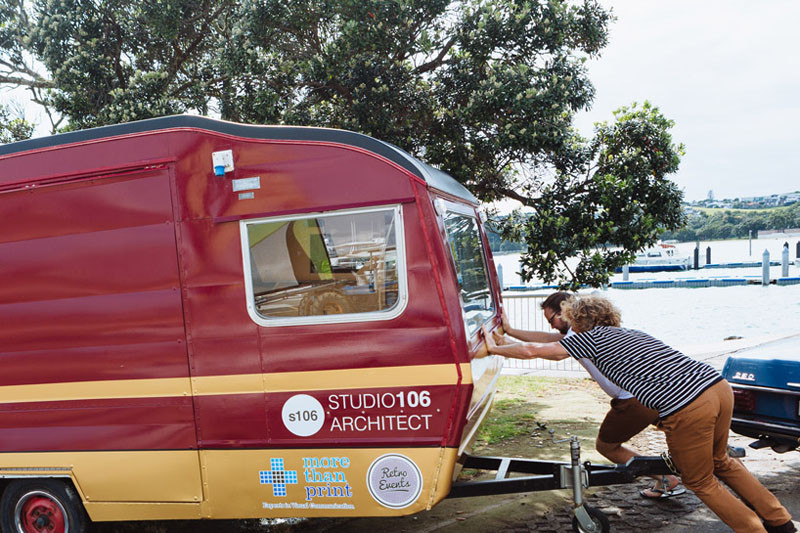 These architects wanted to work outside so they made a mobile office in a caravan