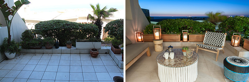 Before & After - A Townhouse Patio Got Revamped With A Beachy Vibe