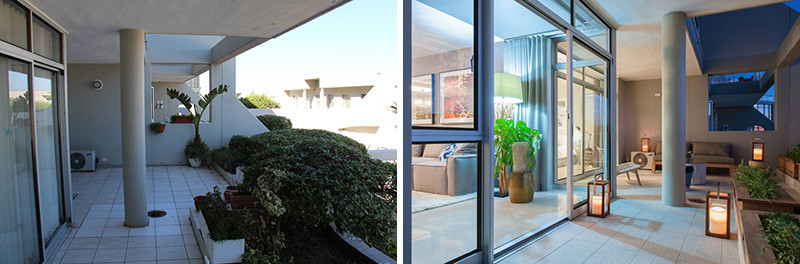 Before & After - A Townhouse Patio Got Revamped With A Beachy Vibe