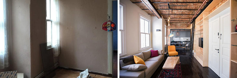 Before & After - This apartment in a historical building received a major upgrade