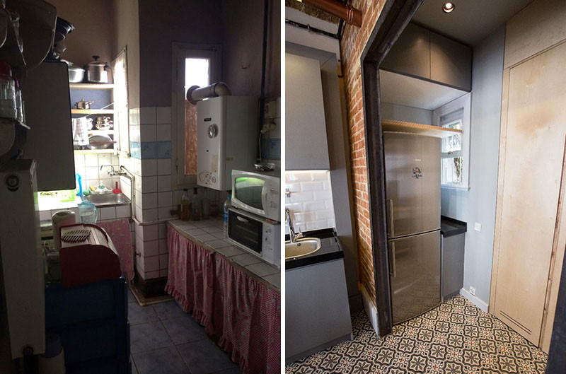 Before & After - This apartment in a historical building received a major upgrade