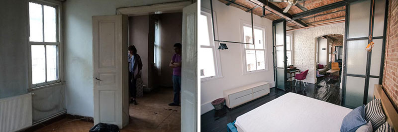 Before & After - This apartment in a historical building received a major upgrade