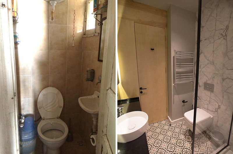 Before & After - This apartment in a historical building received a major upgrade