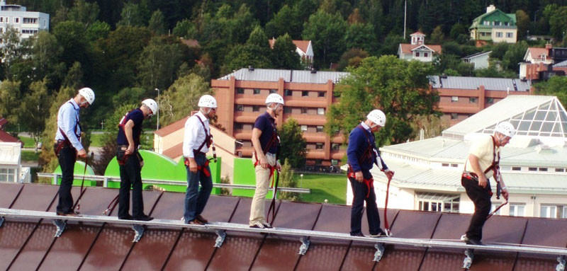 You can climb on the rooftops and see Stockholm from above