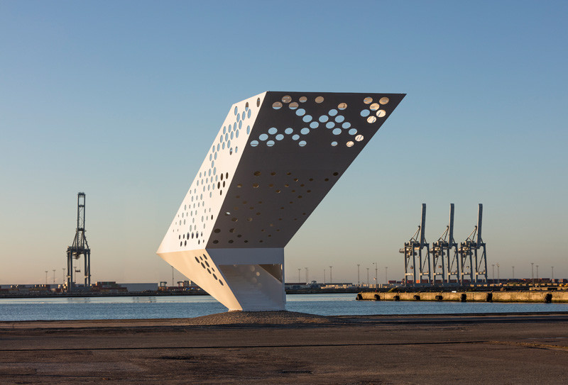 Salling Tower, located in the City of Aarhus, Denmark, and designed by Dorte Mandrup Arkitekter