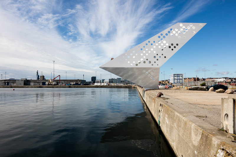 Salling Tower, located in the City of Aarhus, Denmark, and designed by Dorte Mandrup Arkitekter