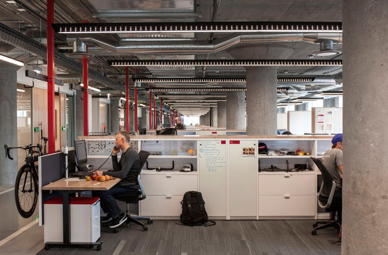 This is a bike-lovers dream office to work in