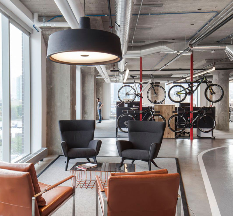 This is a bike-lovers dream office to work in