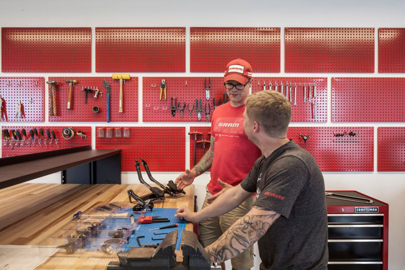 This is a bike-lovers dream office to work in