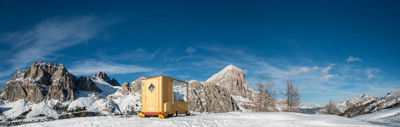 In the middle of the Dolomite Mountains, you can stay under the stars in the Starlight Room