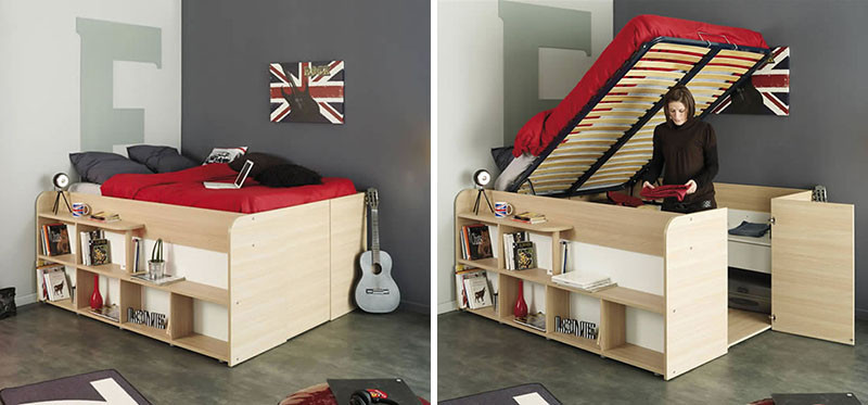 Small Space Storage Solution - This Bed Has Plenty Of Storage Space Built Into The Design