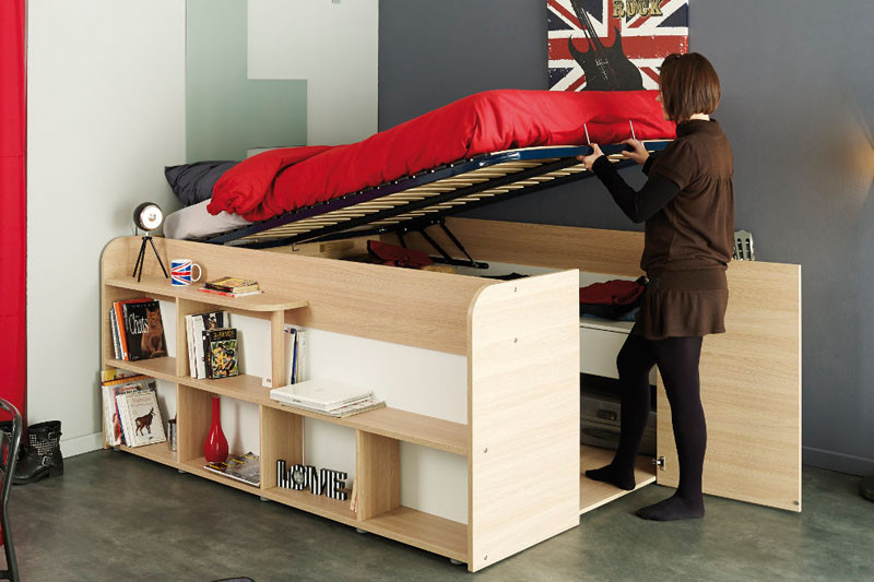 Small Space Storage Solution - This Bed Has Plenty Of Storage Space Built Into The Design