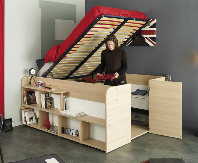 Small Space Storage Solution - This Bed Has Plenty Of Storage Space Built Into The Design