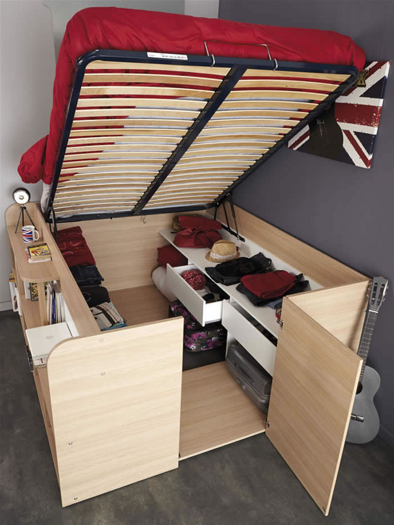 Small Space Storage Solution - This Bed Has Plenty Of Storage Space Built Into The Design