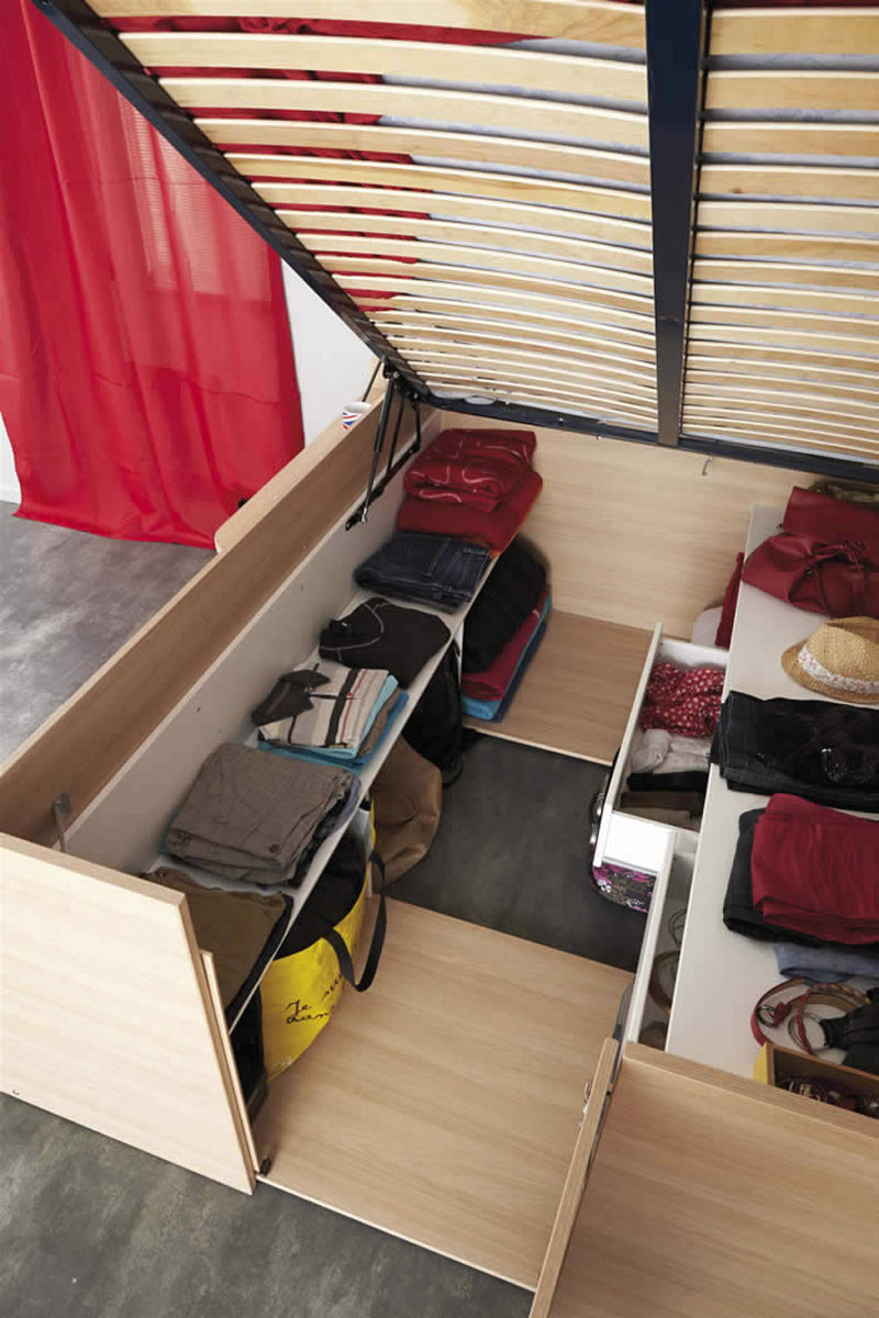 Small Space Storage Solution - This Bed Has Plenty Of Storage Space Built Into The Design