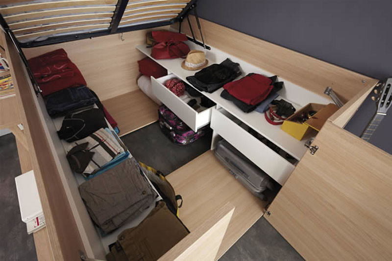 Small Space Storage Solution - This Bed Has Plenty Of Storage Space Built Into The Design