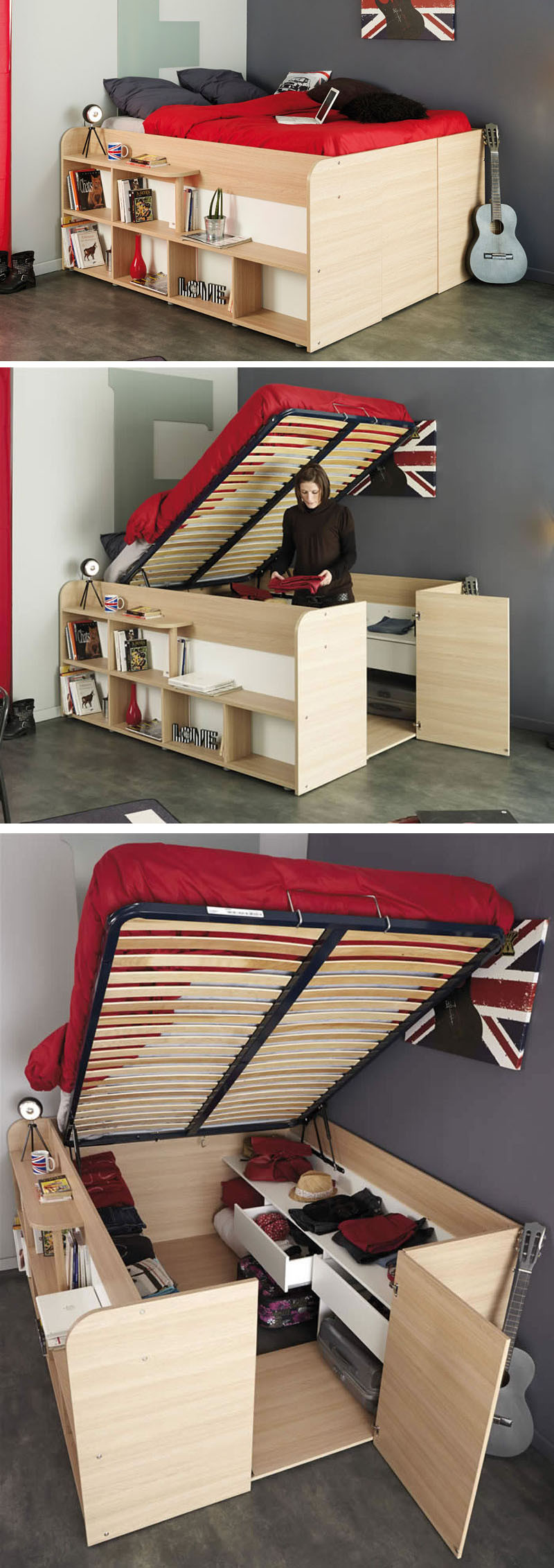 Small Space Storage Solution - This Bed Has Plenty Of Storage Space Built Into The Design