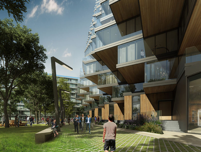 A twisted building full of terraces has been proposed for Toronto's waterfront