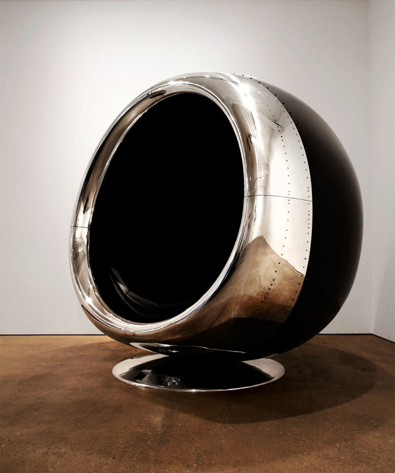 This chair is made from a 737 BOEING engine cover